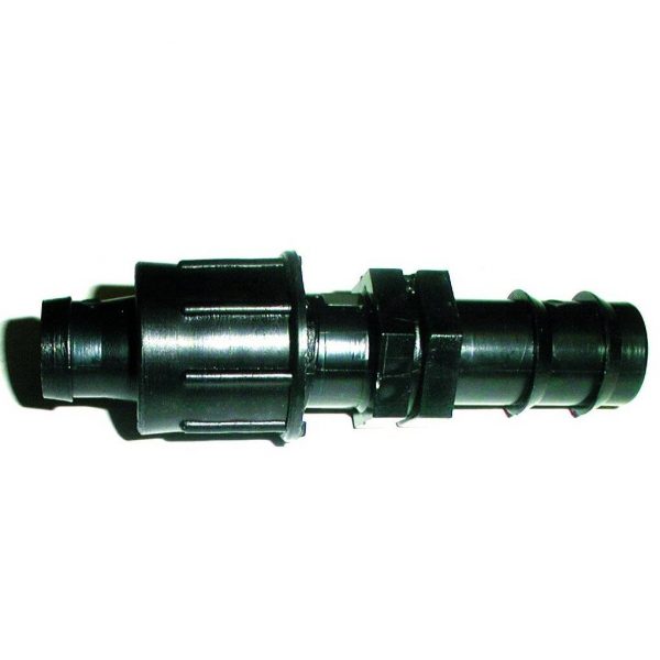 16mm Barbed Connector for T-tape, connect to 16mm polythene header tails