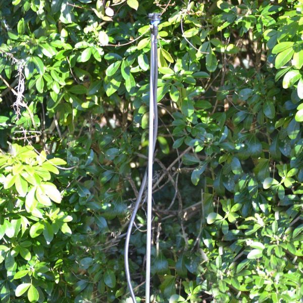 Tall galvanised metal riser with sprinkler for border, flower or shrub bed watering