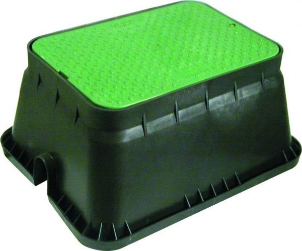 Rectangular pedestrian duty valve box for underground fittings and take-off points