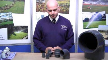 Video of a man demonstrating how to glue uPVC pipe