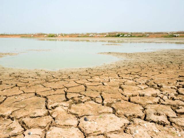 Low water levels caused by drought