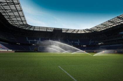 Watering a football pitch - image by Hunter Industries