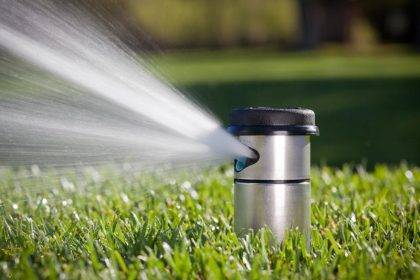 Hunter sprinkler for football pitch watering