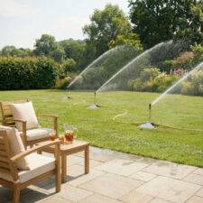 Set of 3 KRSA metal lawn sprinklers for garden irrigation